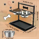 Two-Stainless-Steel-Bowl Elevated Dog Feeder